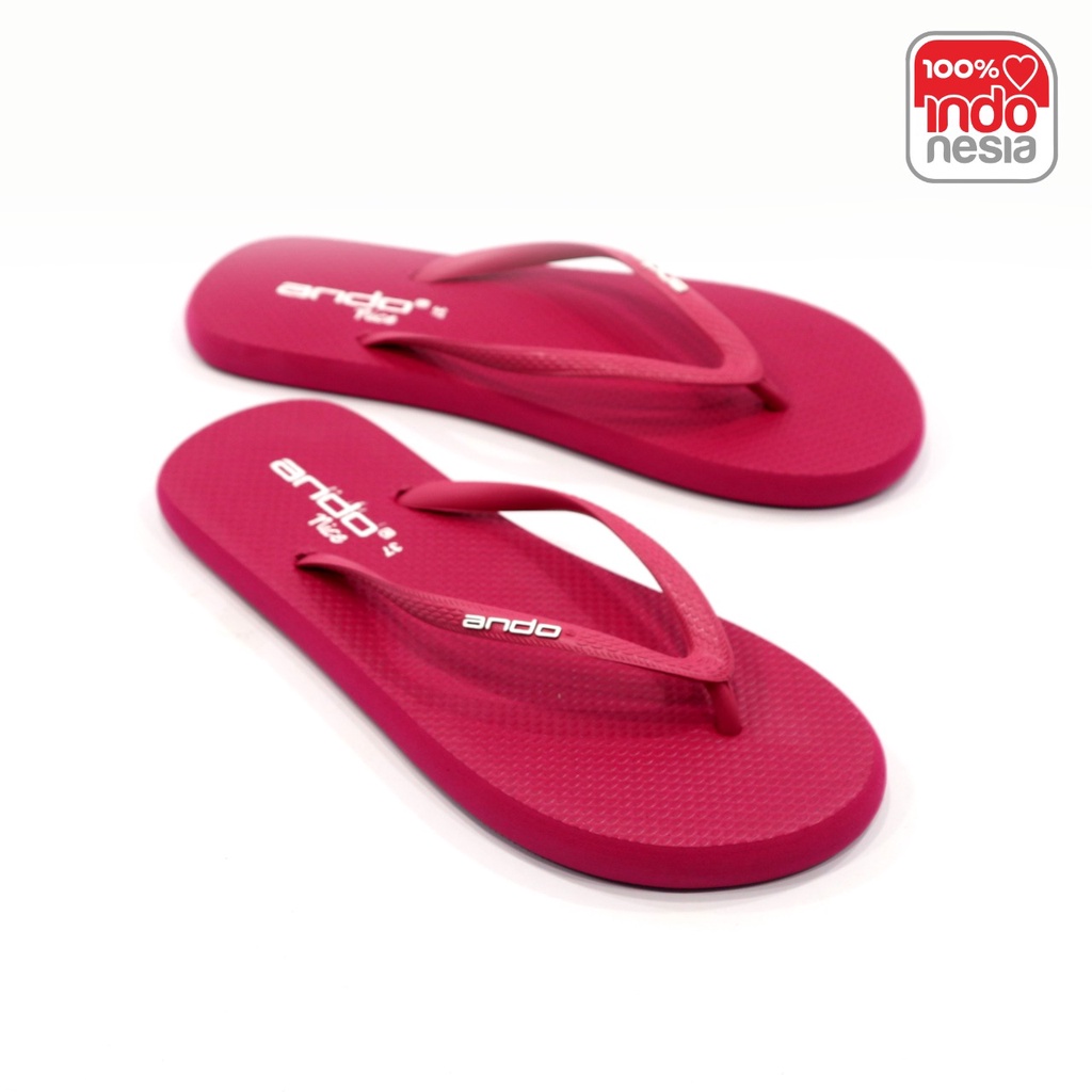 SANDAL KARET DEWASA ANDO NICE 36-40 CEWEK - SANDAL JAPIT CEWEK - ANDO-Fuxia