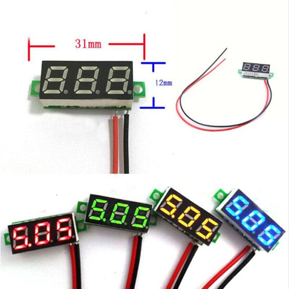 Lanfy Voltmeter Panel Tester Instrumen 3-Digital Motor Mobil Mini DC0-30V 2kabel Display Panel