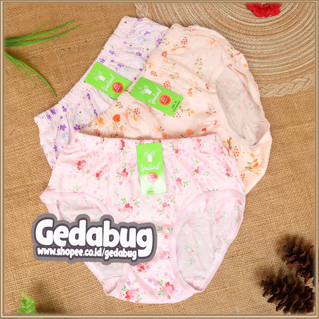 CD Wanita Yutind Print | Celana dalam wanita motif Print bunga Cantik | Gedabug