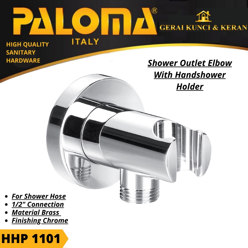 PALOMA HHP 1101 SHOWER OUTLE ELBOW WITH HAND SHOWER HOLDER BRASS CHROME