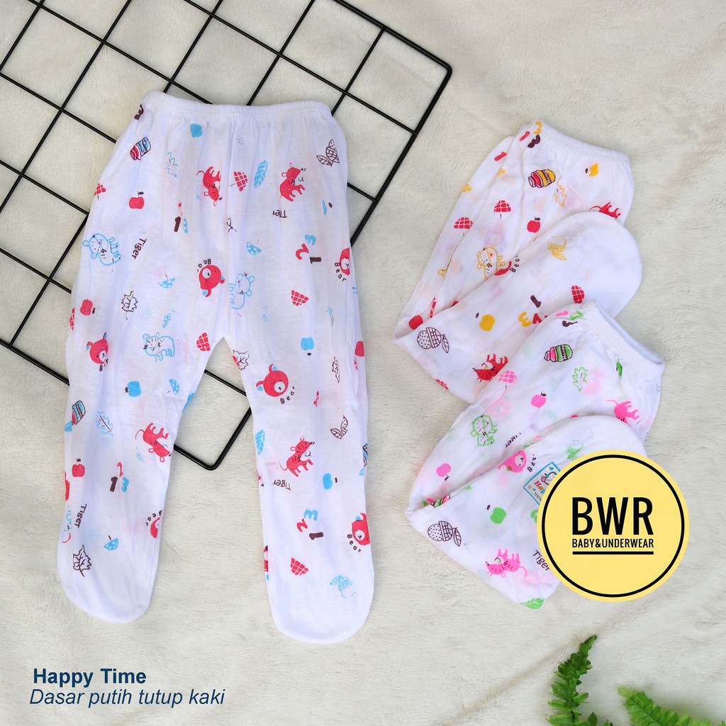 Celana SUNJOLY PANJANG Putih [ II A14 ] Celana Bayi TUTUP KAKI | Pakaian Bayi New Born - Bwr