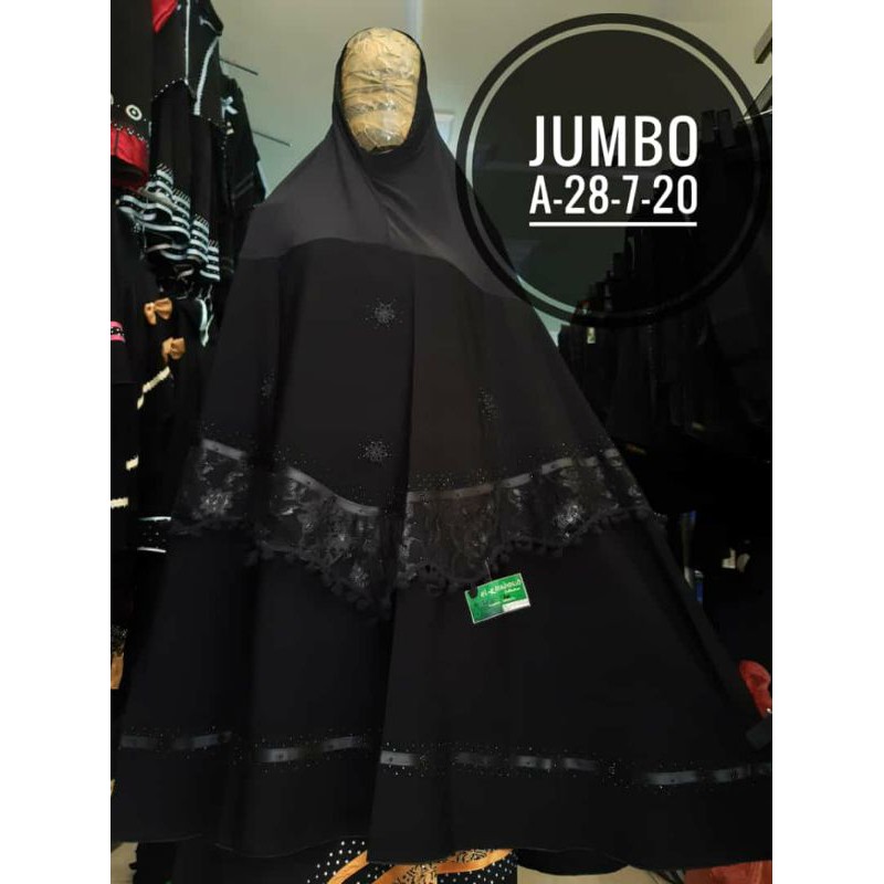JILBAB/KHIMAR HITAM MANIK JILBAB CADAR MASTUROH