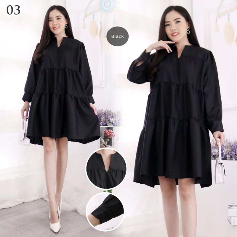 dress/tunik susun lengan panjang toyobo