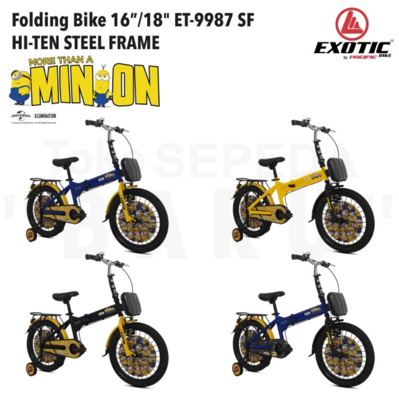 TB - Sepeda Lipat Anak EXOTIC 9987 SF M1NION Uk 16 18 Inch