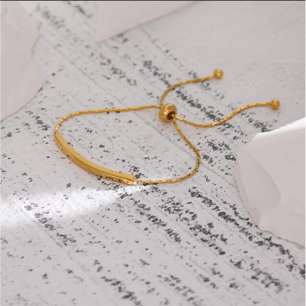 Gelang Rantai Serut Geometris LOVER DREAM Warna Gold