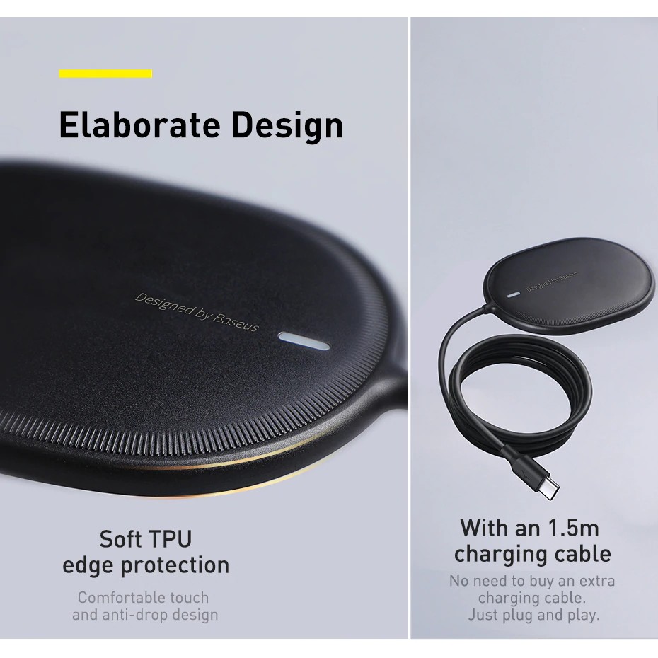 Baseus Magnetic 15W Wireless Charger untuk iPhone 12 /13 Series Light Magnetic