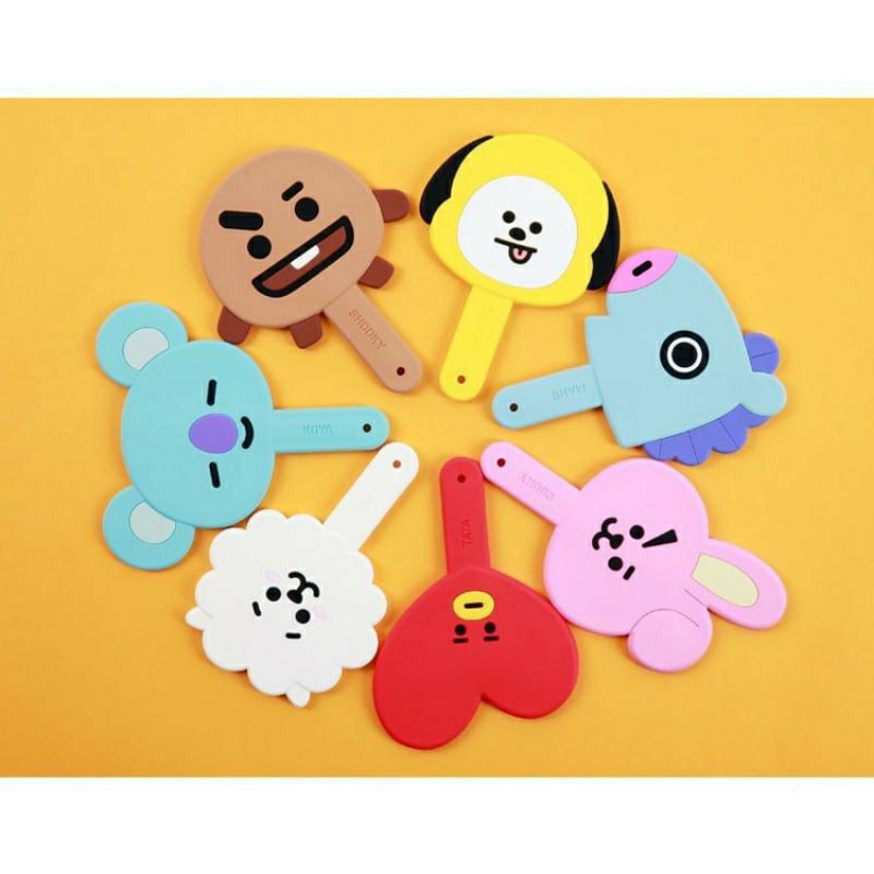 Cermin mini / HAND MIRROR / Kaca tangan BTS BT 21 KPOP tata koya cooki rj mang shooky chimmy