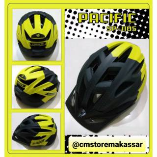 Helm Sepeda Pacific Buram SP J105 Motif Dot Lampu LED Helm Sepeda Pacific Buram SP J105 Motif Dot Lampu LED
