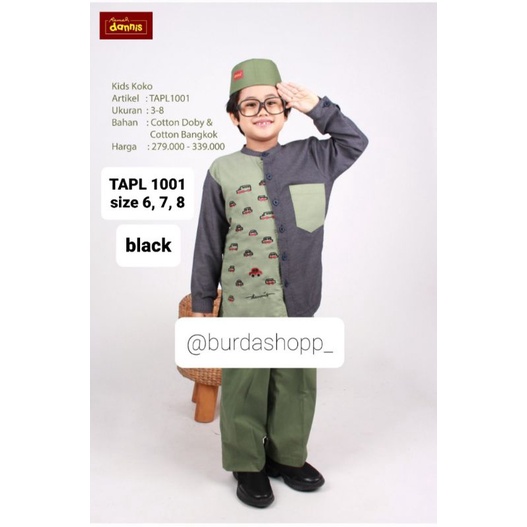 Baju Muslim anak Dannis Laki Laki TAPL 1001  Size 6, 7, 8 (Baju koko)
