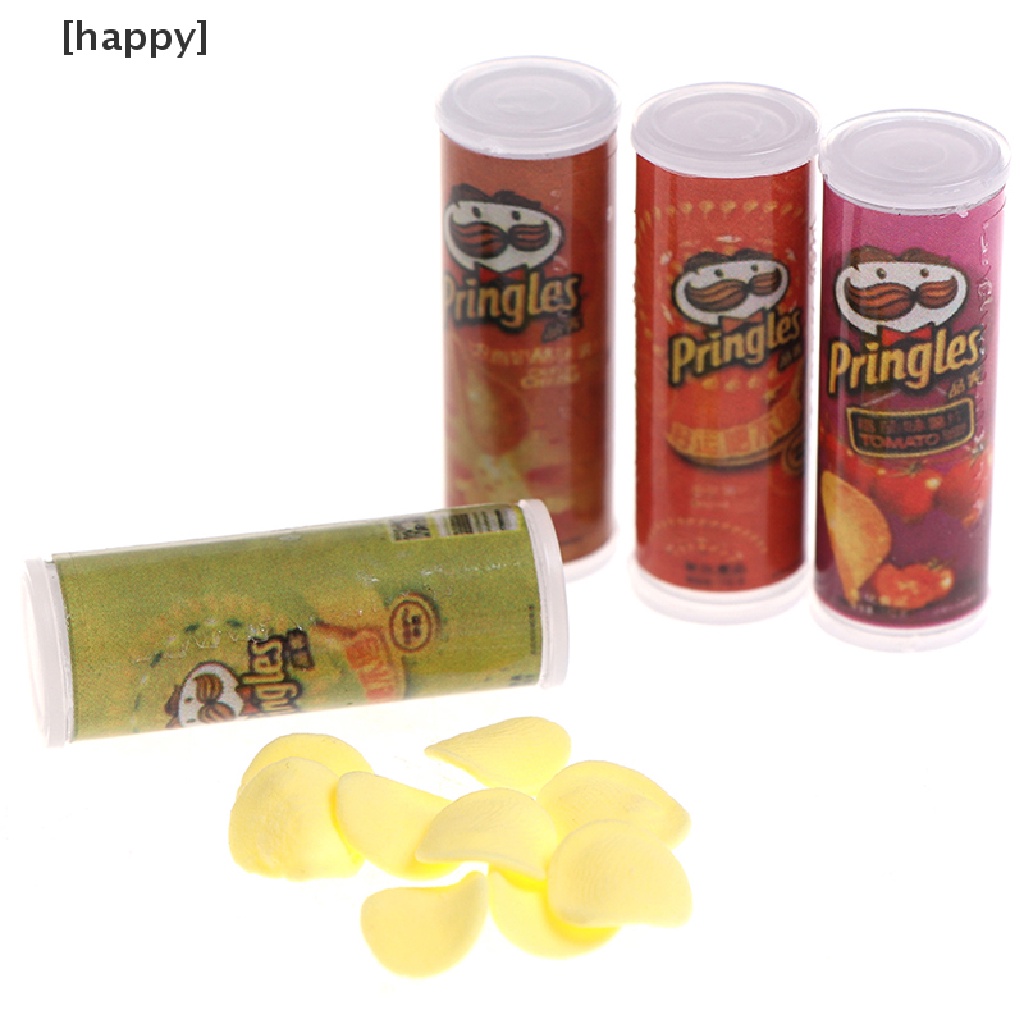 Ha 4pcs / Set Mainan Miniatur Botol Keripik Kentang Skala 1: 12 Untuk Dekorasi Rumah Boneka