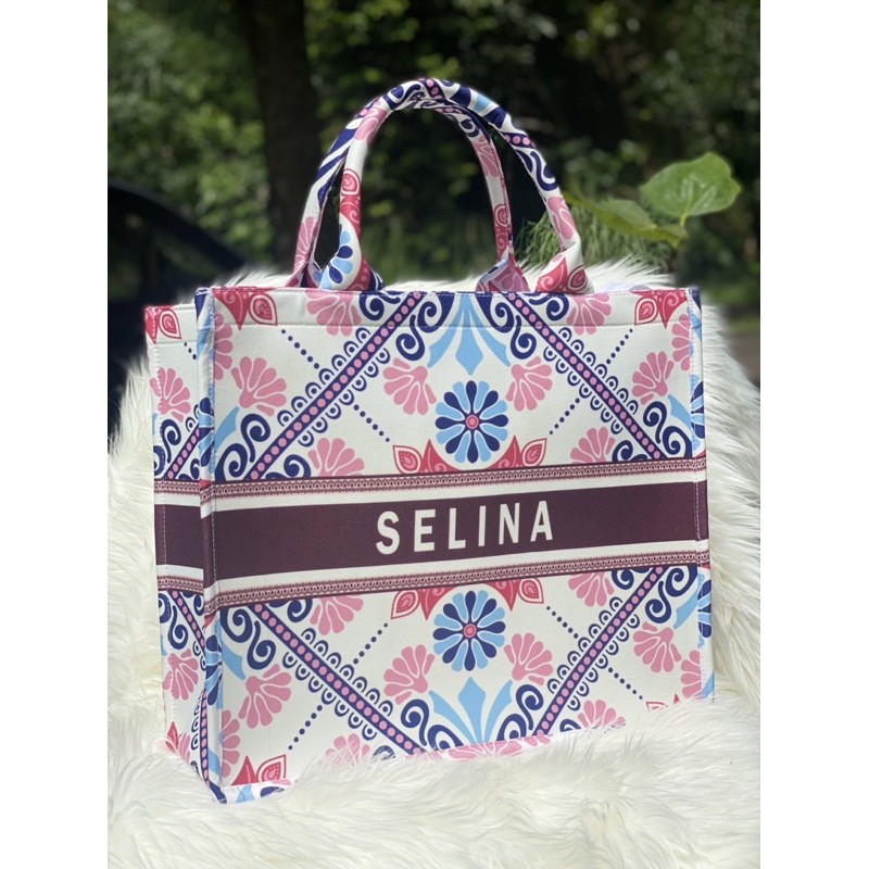 Tas Tote Bag Totebag Kanvas Canvas Custom Nama Totbag Handbag Hand Bag Wanita