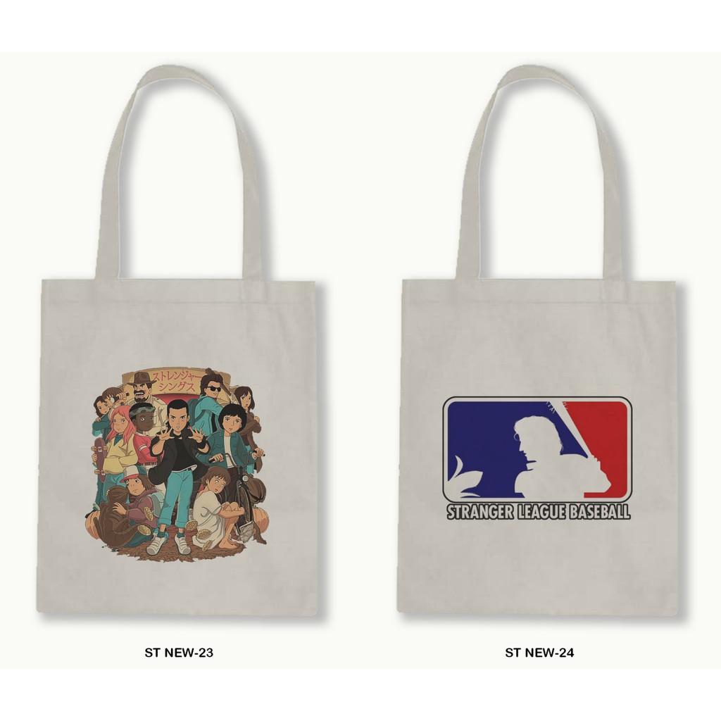 TOTE BAG BLACU 30X40 - STRANGER THINGS series.04