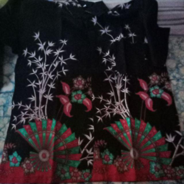 Warung Batik Hrb026 Kenongo Kemeja Tosca Pendek Pekalongan Padi M L Xl Sogan Halus Kemeja Batik