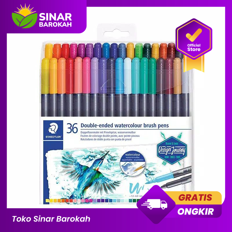 

Staedtler Double Fibre Tip Pens Brush 36 Warna