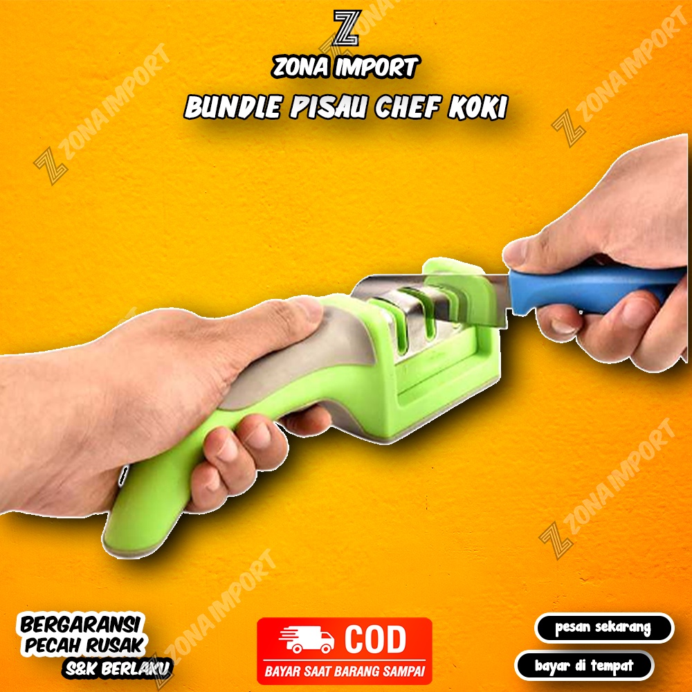 Pengasah Pisau Koki Chef Dapur Hotel Rumahan Mudah di Gunakan Grinda Pisau Portable Ungkal Pengasah