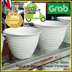 ORI BJP POT TAWON 21 CM / POT KW MADU 25 PUTIH TAWON POT 22 PLASTIK 21CM VAS POT BUNGA TAWON OK