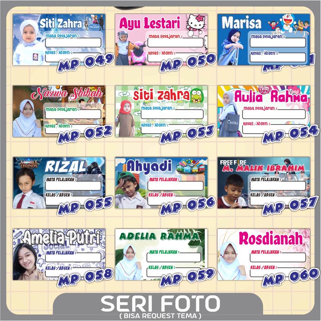 

STIKER LABEL MATA PELAJARAN BISA KASI FOTO