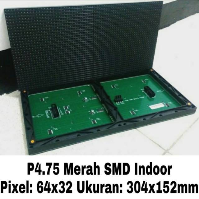 P4.75 SMD Merah 64x32 pixel Indoor