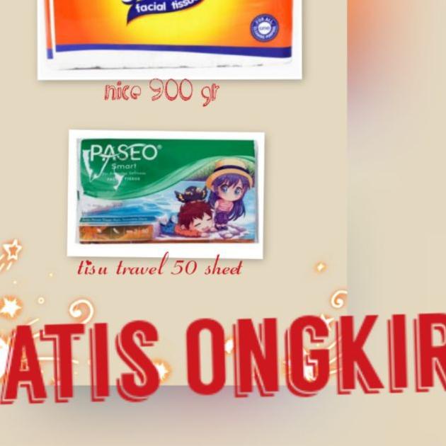 ✴ Tisu tissue Nice 900 gr + Tisu Paseo Travel 50 sheet 2 ply gratis ongkir ★