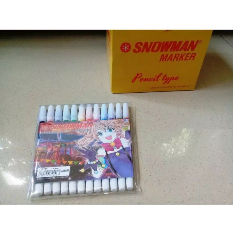 spidol 12 warna snowman