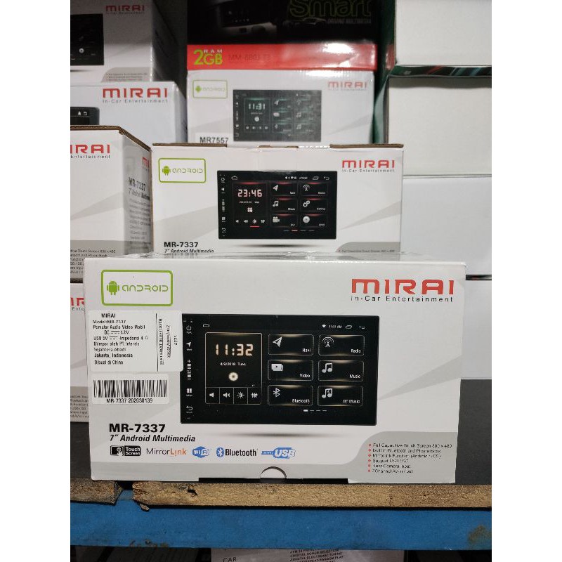 double din headunit 2din 2GB ram MIRAI MR-7337 android 7"inch