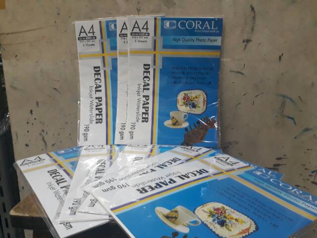 Kertas Decall/ Inkjet Waterlide Coral (1pak isi 5lbr)