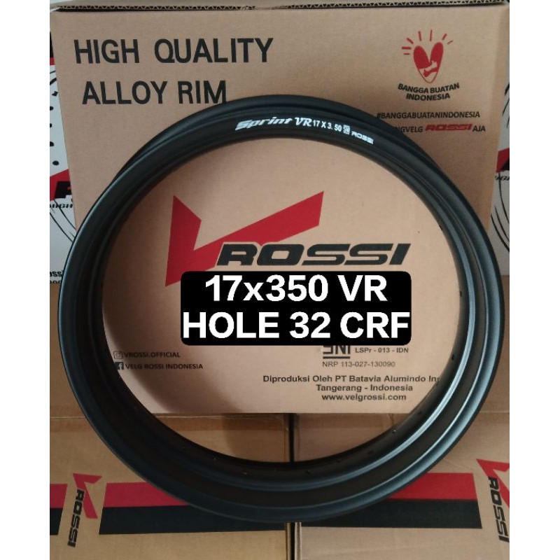 VELG PELAK ROSSI RING 17X350 VR HOLE 32 CRF BELAKANG BLACK DOFT