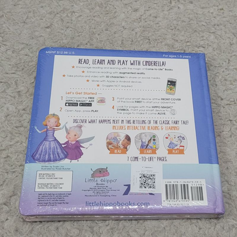 Buku Cerita Anak Cinderella 3D 3 Dimensi Augmented Reality Little Hippo Bahasa Inggris