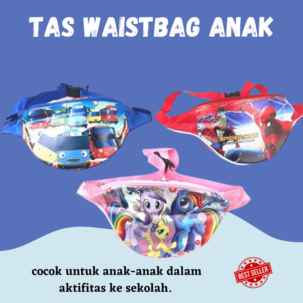 [BISA COD] Tas Waistbag  Selempang Anak Murah Karakter