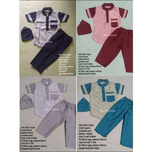 set koko baby zayn motif garis