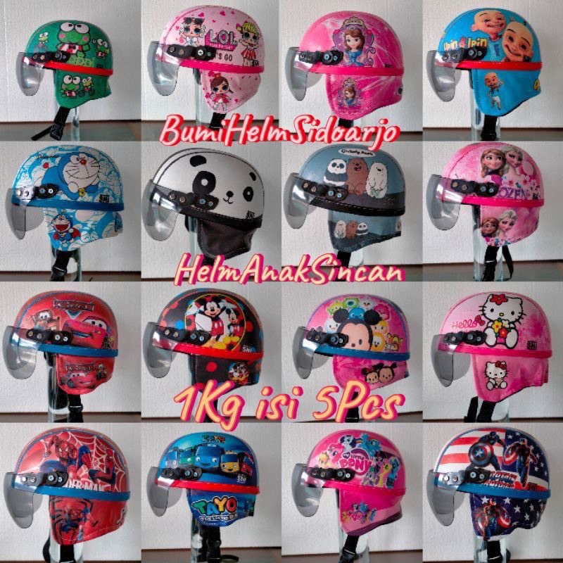 HELM ANAK SINCAN KARAKTER MURAH USIA.1-4.tahun(free.buble.wrap)