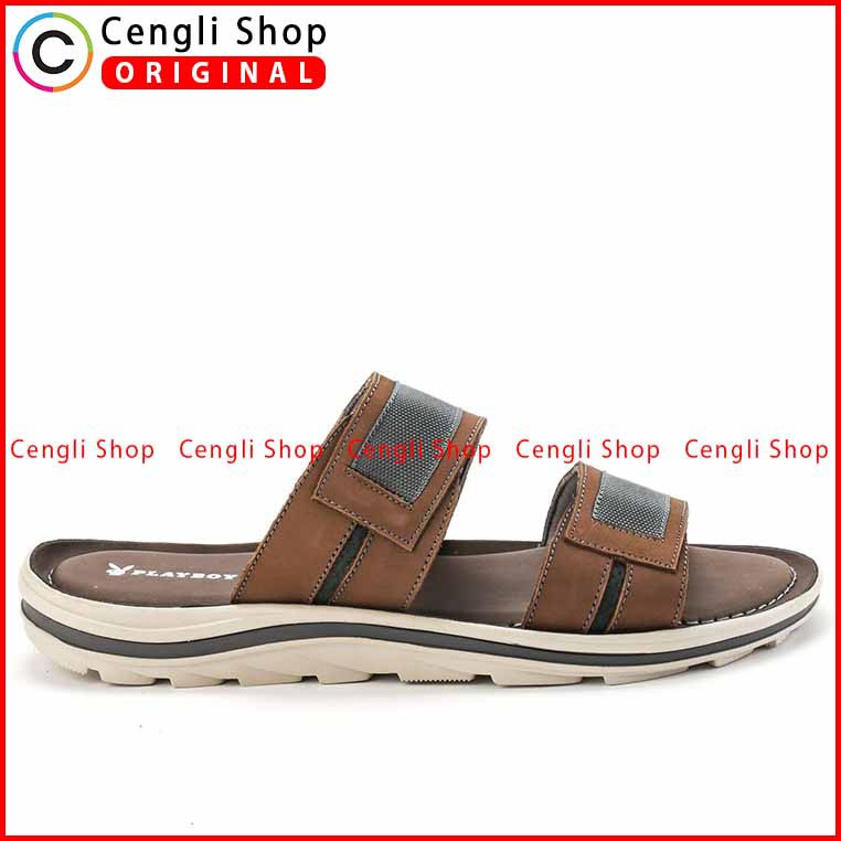 SANDAL PLAYBOY SLIDE CASUAL PRIA ORIGINAL KULIT ASLI ORI TERBARU PLZ3