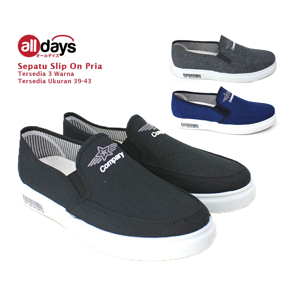 Faster Sepatu Sneakers Slip On Pria / Sepatu Kanvas Import Pria 1013 Size 39-43
