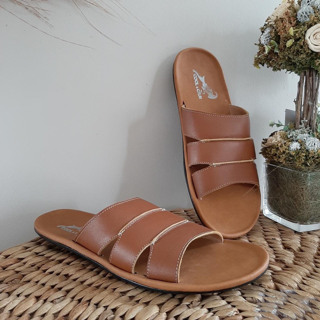 SANDAL PRIA MODEL EEGANT BAHAN KULIT SAPI BERKUALITAS