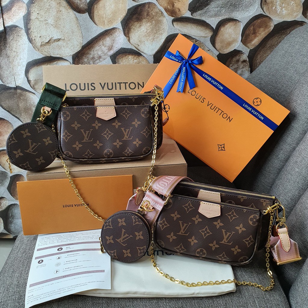 Jual Tas Wanita Import LV Pochette 3in1 Mirror 1:1 Free Box Bill