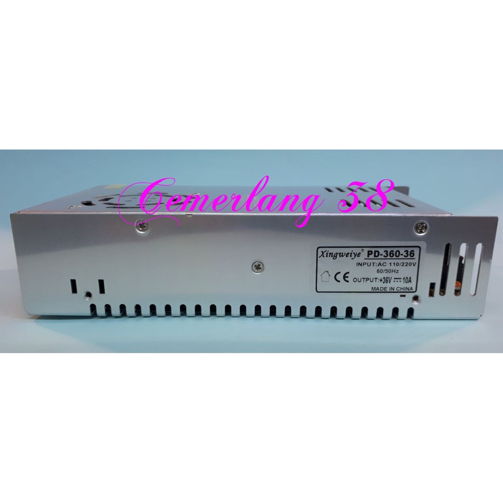 Switching Power Supply AC - DC 36V 10A / Adaptor Jaring 36 V 10 A
