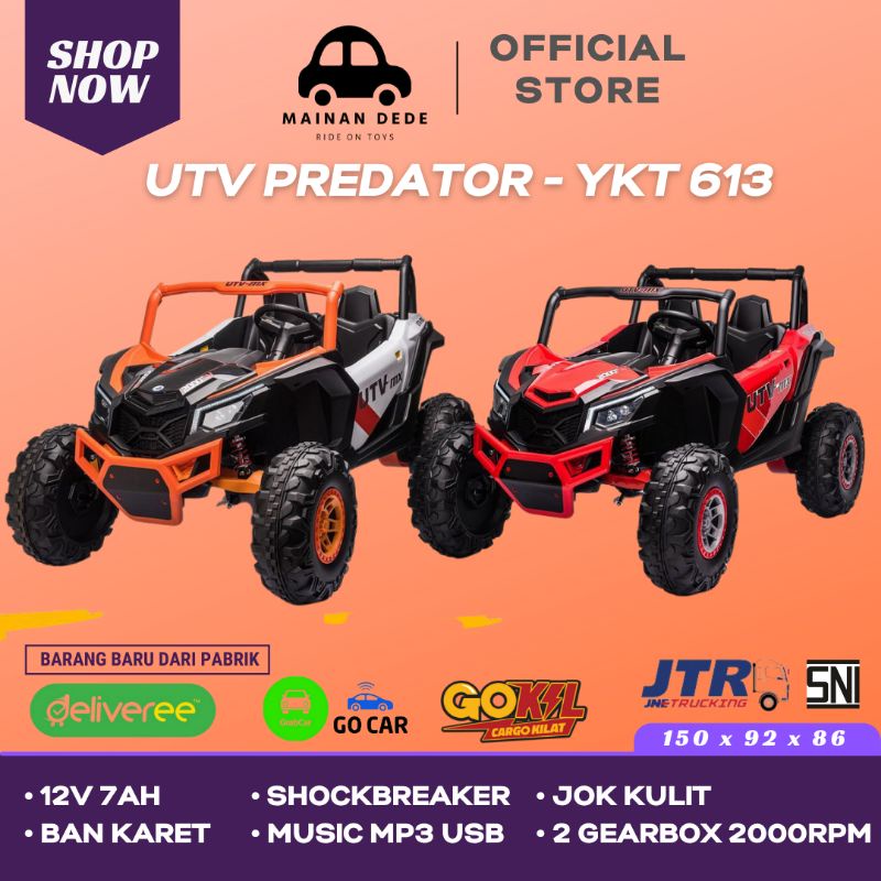 Jne Jtr Mainan Mobil Aki Anak Utv Predator 613 Yukita 00 Rpm Jok Kulit Ban Karet Shopee Indonesia