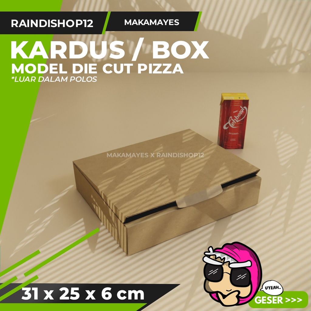 

(MIN 8 PCS) BOX 31 X 25 X 6 CM KARDUS DIE CUT PIZZA KEMASAN PACKAGING KADO