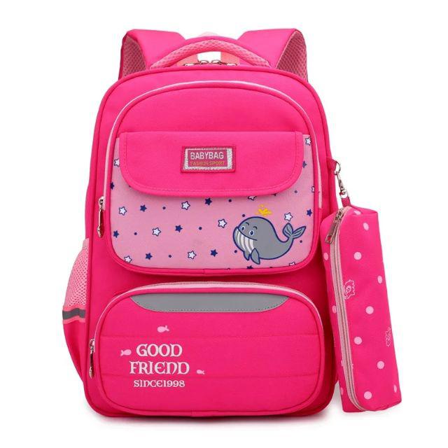 tt_Tas Ransel Anak Sekolah Karakter Fashion Kids Backpack Cute Murah Batam Tas Kanvas import-Pink