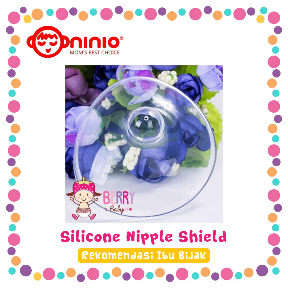 Ninio Pelindung Puting Ibu Menyusui Silicone Nipple Shield Berry Mart