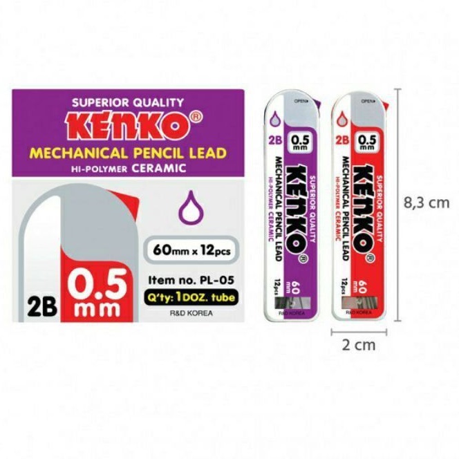 

Isi pensil mekanik KENKO 0.5mm 2B (1 tube)