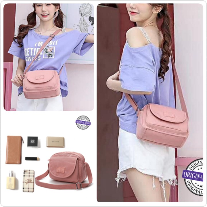 GUDIKA - Tas Selempang Wanita Elegant Import Original 5168 - Tas Wanita Selempang Bahu Kekinian Terbaru Bahan Nylon Waterproof Anti Air - slingbag - tas mini - bag - cewek - imut - fashion - branded - santai - tas - slempang - termurah - ori - handbag