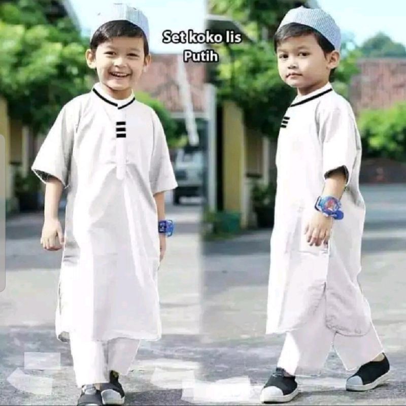 Baju Koko Pakistan Anak 1-12 Thn / Setelan Baju Koko Muslim Anak Laki-Laki