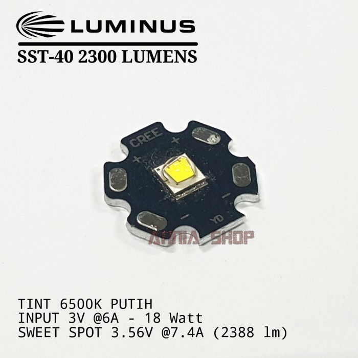 LUMINUS SST40-W SST40 LED EMITTER ALUMUNIUM 20MM PUTIH WHITE