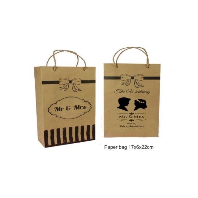 

Paperbag coklat custom desain ukuran PxLxT. 17x6x22cm