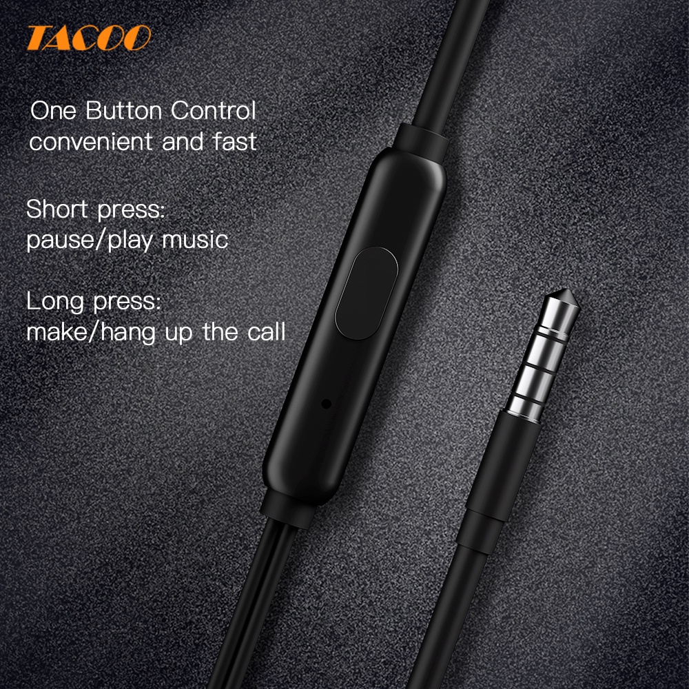 [New] TACOO  Puith-in-ear wired headset TA0801 Putih Earphone Hi-Fi Sound Stereo Deep Bass Wired Waterproof Sweatproof-8