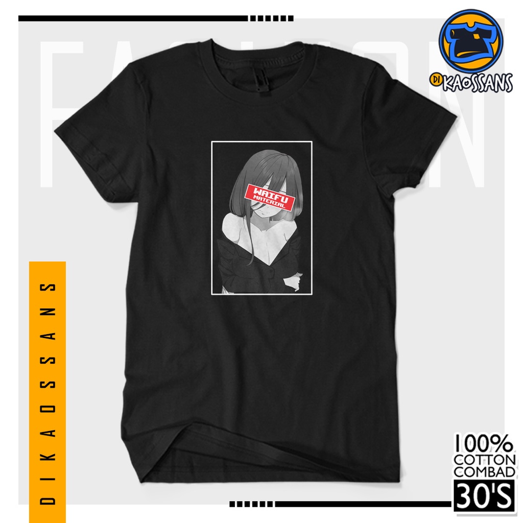 BISA COD BAYAR DITEMPAT Baju Kaos Distro WAIFU MATERIAL Cotton Combed 30s Sablon Premium Cewek Cowok