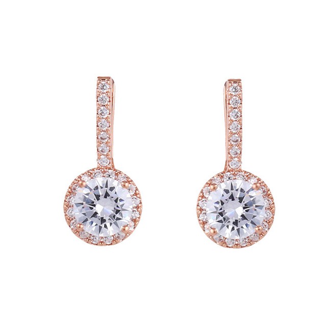 LRC Anting Tusuk Fashion Snowflake Zircon Earrings F58843