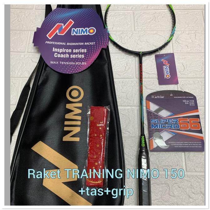 Promo Raket Badminton Training Racket Nimo 150/Nimo Coach 150 +Tas+Grip Ori