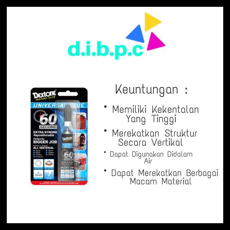 

TERMURAH 20G LEM DEXTONE UNIVERSAL GLUE / LEM MULTI FUNGSI 60 SECOND
